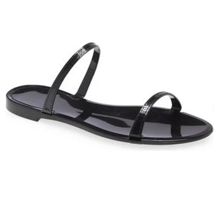 Black gently used sawyer slide sandals Stuart Weitzman size 7